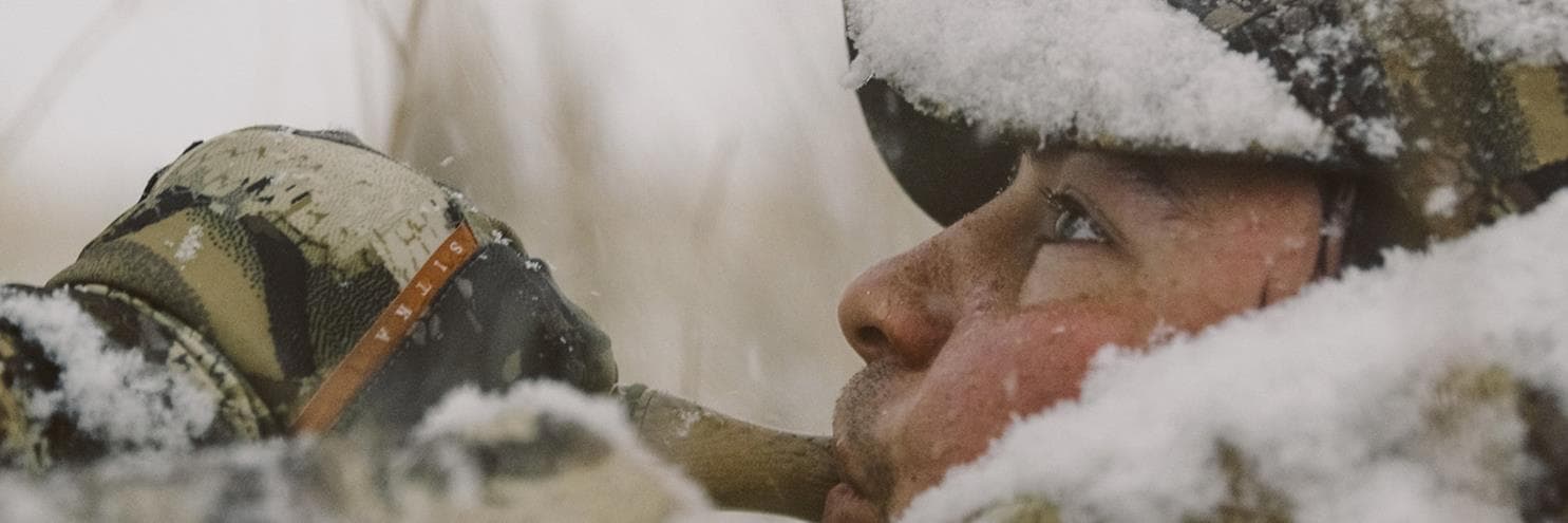 Calling Ducks in the Snow