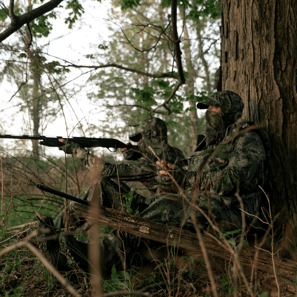 Turkey hunters in Optifade Cover waiting for a shot