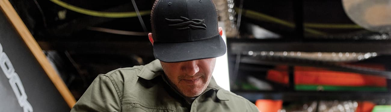 John Dudley getting his compound bow ready to roll