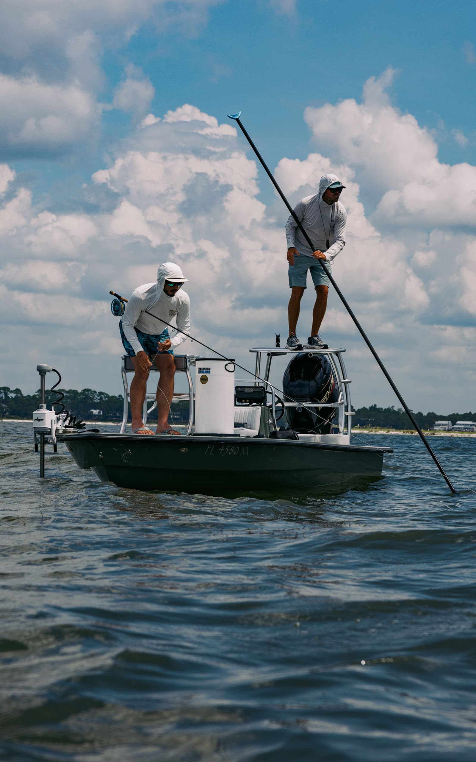 Two fisherman tarpon fishing