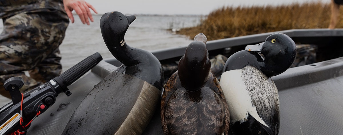 Handmade decoys in the field