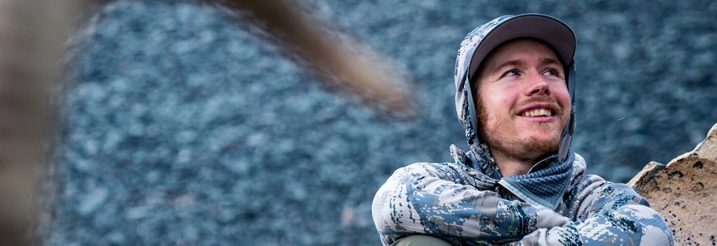 Dustin Roe smiles after a successful sheep hunt