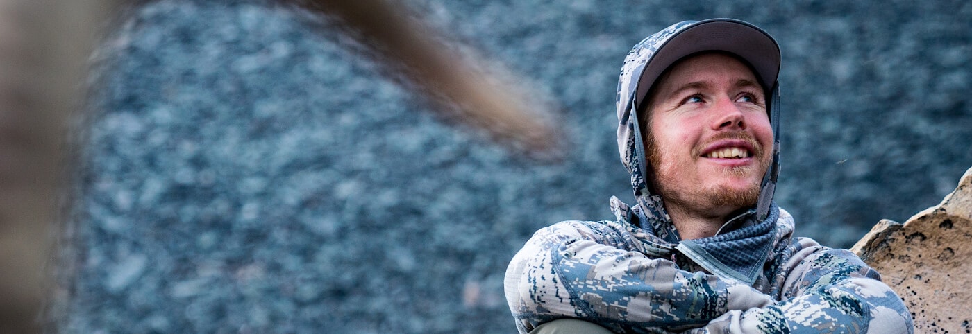 Dustin Roe smiles after a successful sheep hunt