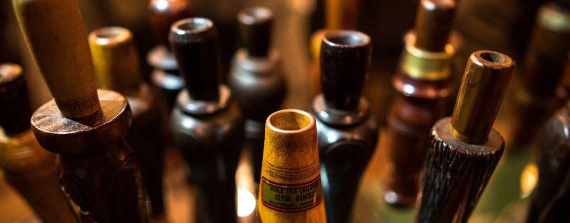 A collection of old duck calls