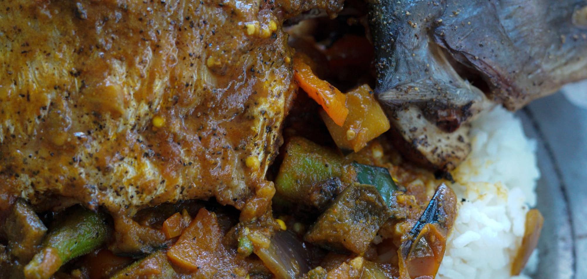 Whole Grilled Catfish & Curried Vegetables