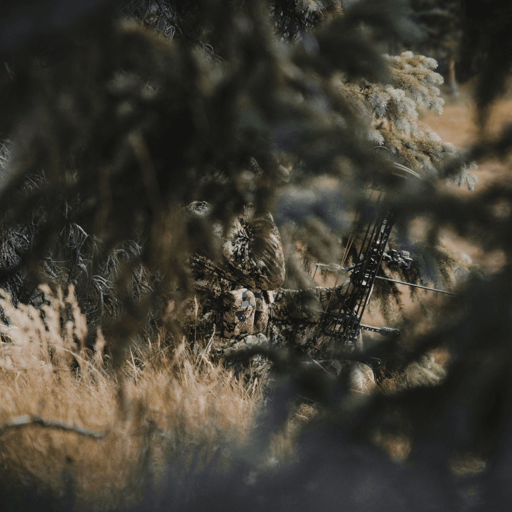 Man in Optifade Subalpine elk hunting sitting in vegetated terrain waiting | SITKA Gear
