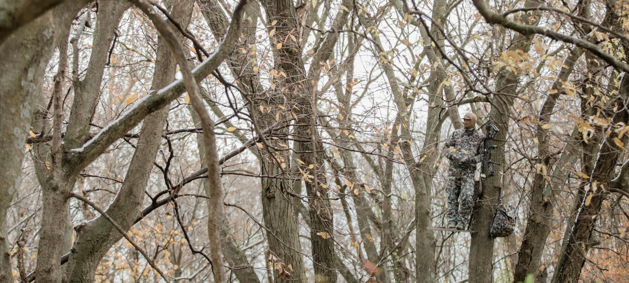 Man in treestand wearing Optifade Elevated II | SITKA gear