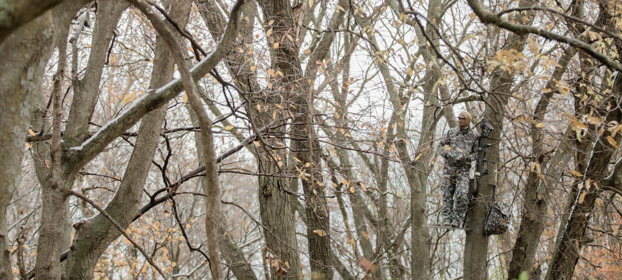 Man in treestand wearing Optifade Elevated II | SITKA gear