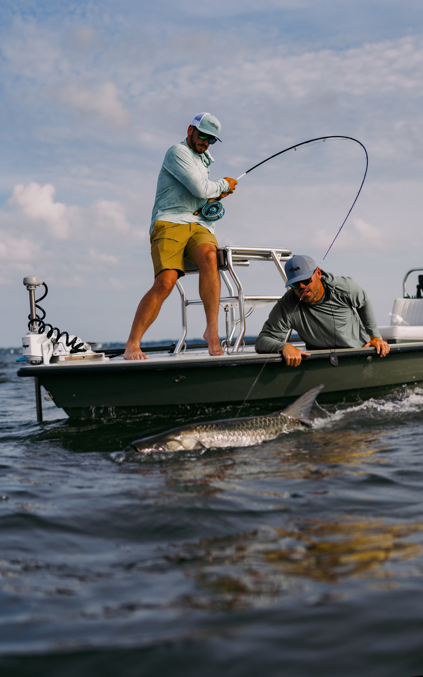 Angler fly-fishing