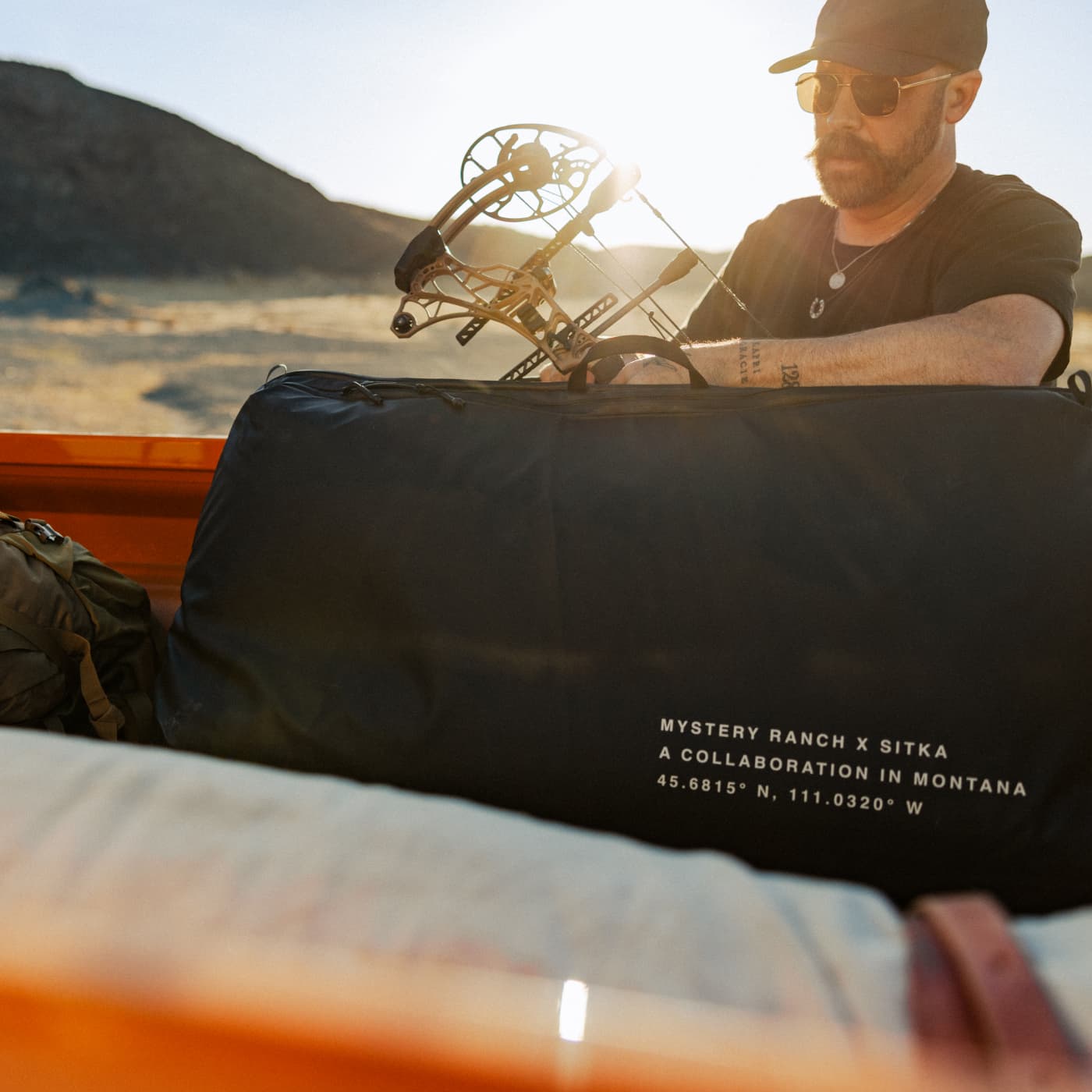 Brad Christian pulling out his Mathews Lift in the new Ryder Bow Case | SITKA Studio