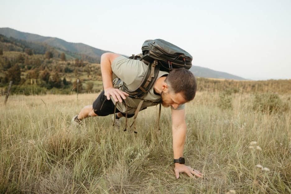 Intersperse your runs and hikes with exercises like weighted push-ups to build total body strength.