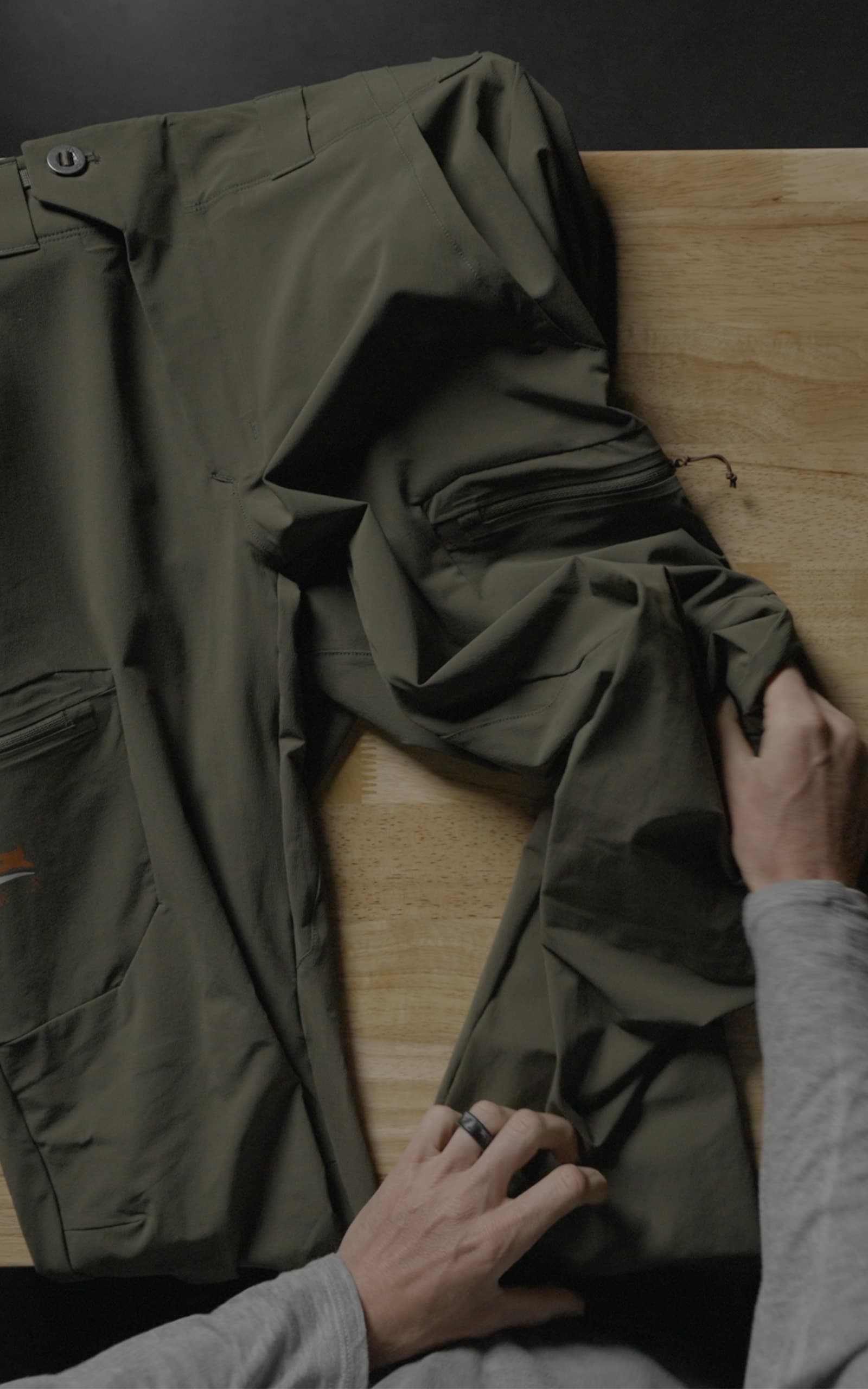 Laydown shot of the Ascent Pant in Pyrite | SITKA Gear