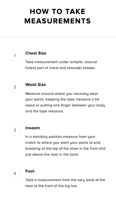 How to take measurements guide