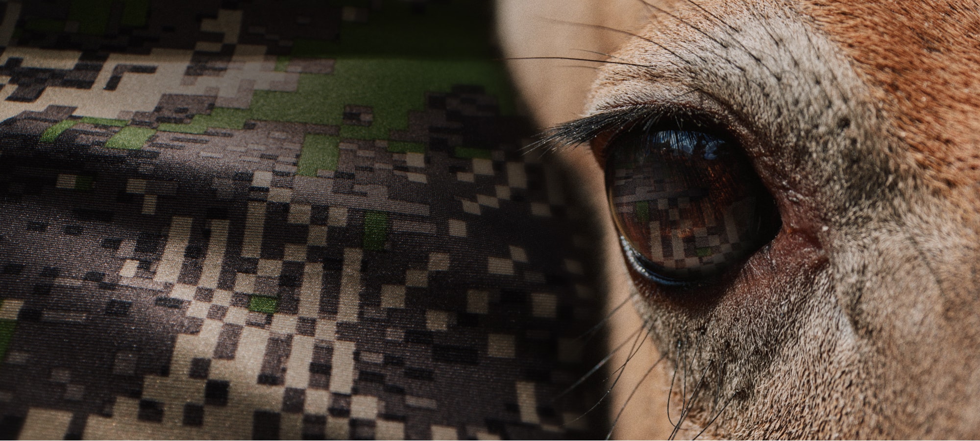 The All-New Optifade Cover pattern next to a deer eye | SITKA Gear